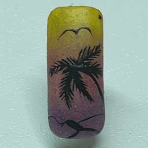 Ombre negl med palme håndmalet