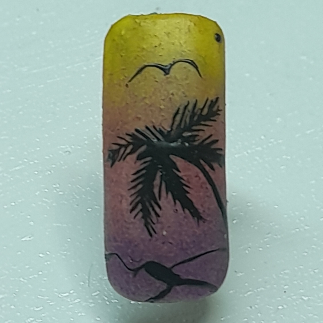 Ombre negl med palme håndmalet