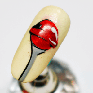 Slikkepind negl håndmalet