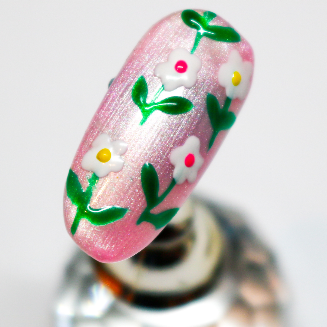 Blomster negl håndmalet